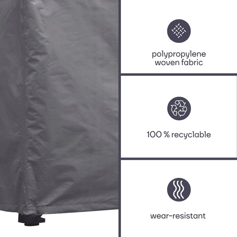 Perel Garden OCT300 Protective Cover for Garden Table, Max. 300 cm, Anthracite, 305 x 110 x 75 cm - Image 4