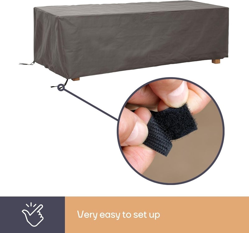 Perel Garden OCT300 Protective Cover for Garden Table, Max. 300 cm, Anthracite, 305 x 110 x 75 cm - Image 5