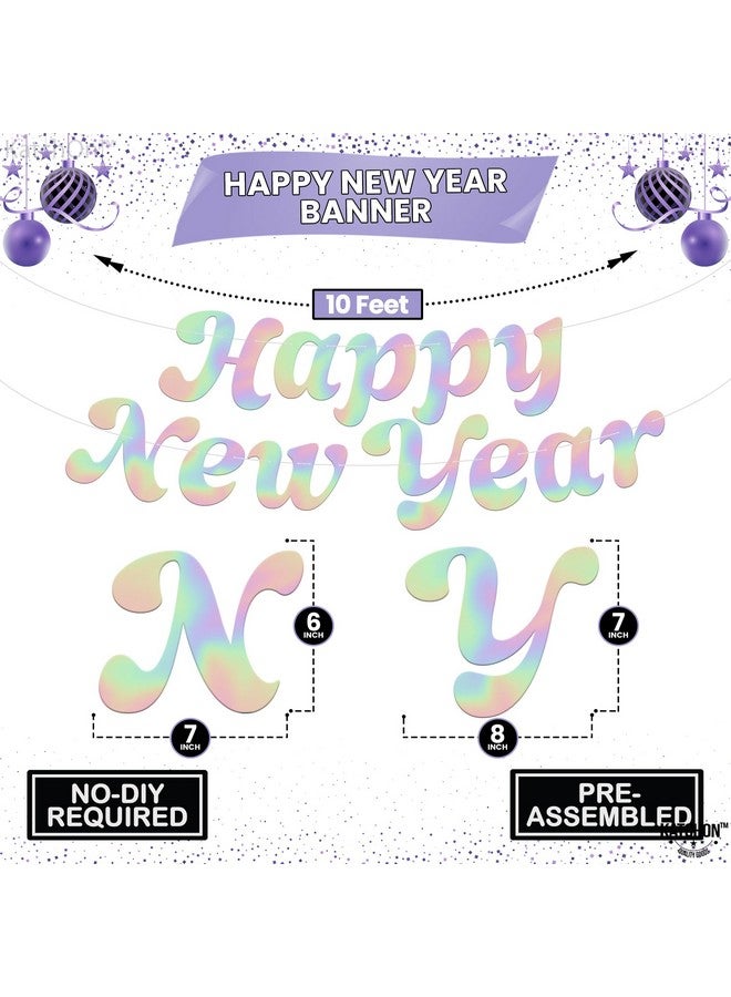 KatchOn Holographic New Year Banner - 10 Feet | Glow in The Dark New Years Eve Decorations - Image 3