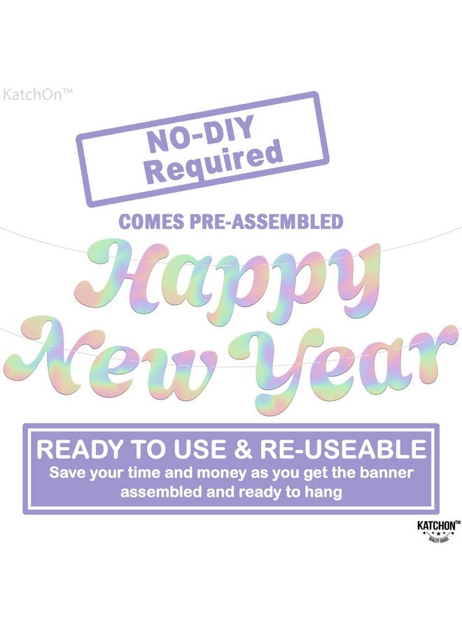 KatchOn Holographic New Year Banner - 10 Feet | Glow in The Dark New Years Eve Decorations - Image 2