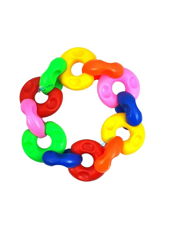 FunBlast FunBlast DIY Chain Link Building Blocks Toy Puzzle Block Games for Kids Learning Toy for Kids - (12 Blocks) Multicolor (72 pieces)  - Image 1