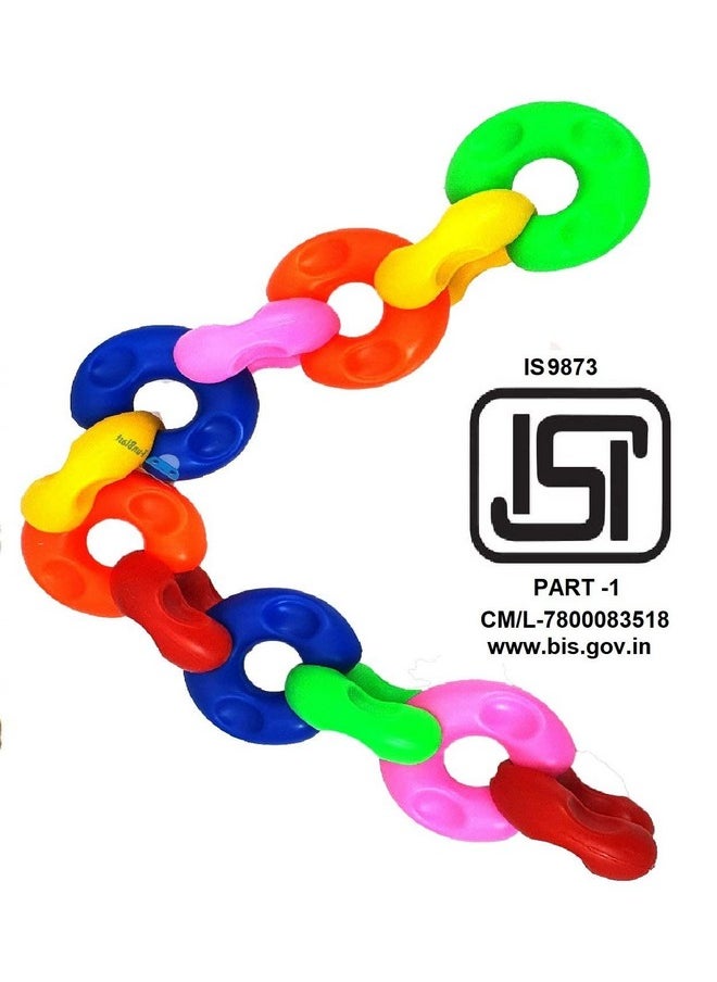 FunBlast FunBlast DIY Chain Link Building Blocks Toy Puzzle Block Games for Kids Learning Toy for Kids - (12 Blocks) Multicolor (72 pieces)  - Image 2