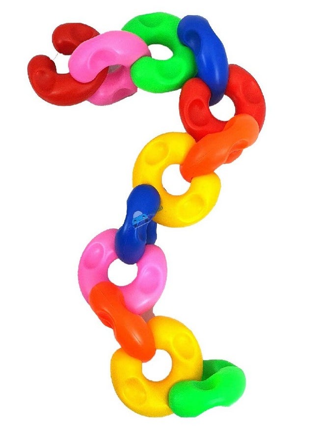 FunBlast FunBlast DIY Chain Link Building Blocks Toy Puzzle Block Games for Kids Learning Toy for Kids - (12 Blocks) Multicolor (72 pieces)  - Image 3