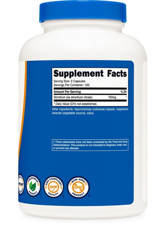 Nutricost Strontium Capsules 750mg, 240 Capsules - Vegetarian, Non-GMO, Gluten Free - Image 5