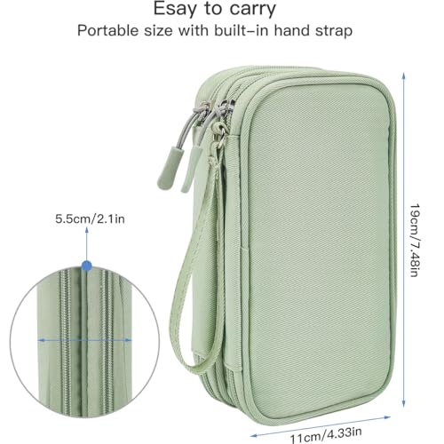 CAAORDKSO Cord Organizer Travrel Bag Electronic Organizer Travel Case Water Resistant Cable Organizer Pouch for Cable Cord USB Charger Phone Power Bank Earphone Mint Green Medium - Image 3
