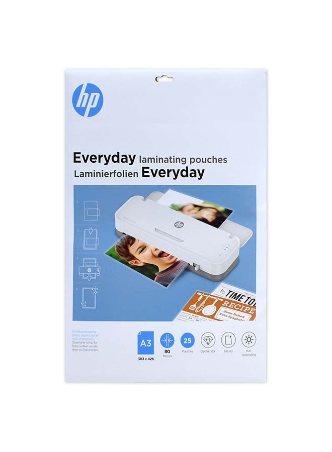 HP مجموعة أكياس تغليف مقاس A3 من 25 قطعة أبيض - Image 2