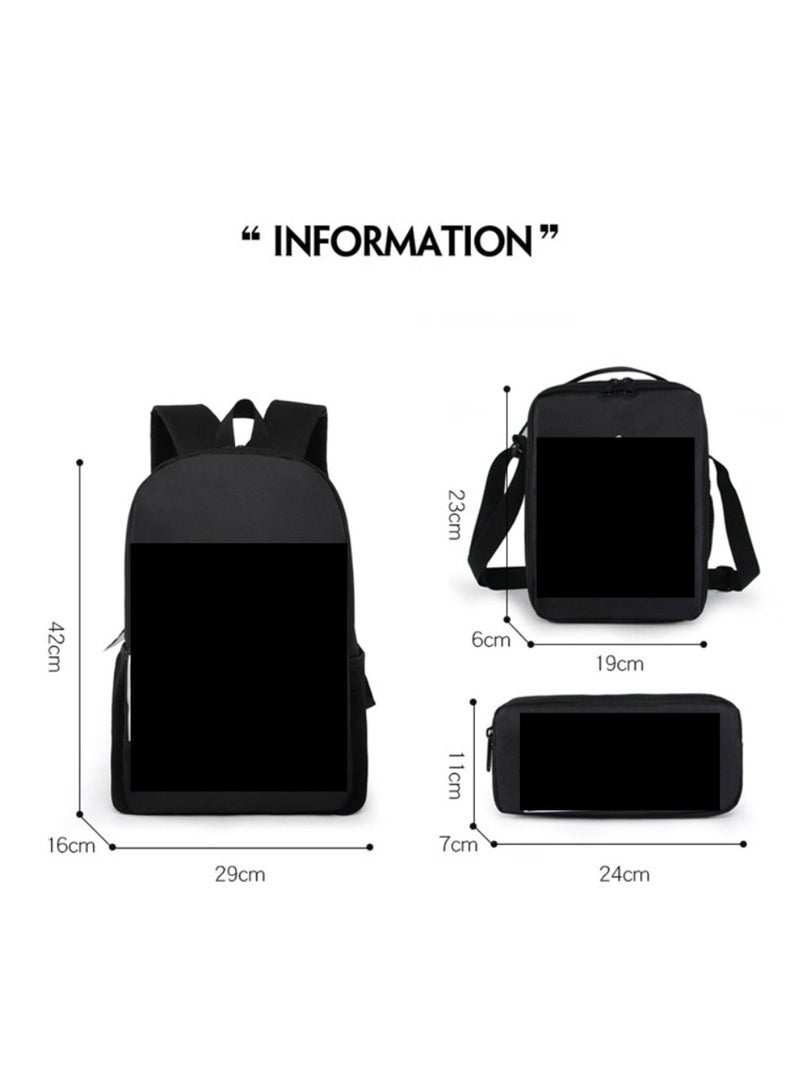 Godzilla Children's leisure load reducing large capacity printed backpack for elementary school students, 3-piece set  - Image 2