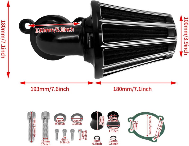 QASULER Motorcycle Air Cleaner Intake Filter - Image 2