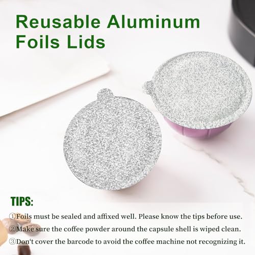Clinuse Aluminum Foils Lids Seals for Nespresso Vertuo Pods, 100Pcs Reusable Nespresso Capsules Coffee Pods Cover Seals, Compatible with Nespresso Vertuoline Vertuo (61mm, Gray) - Image 4