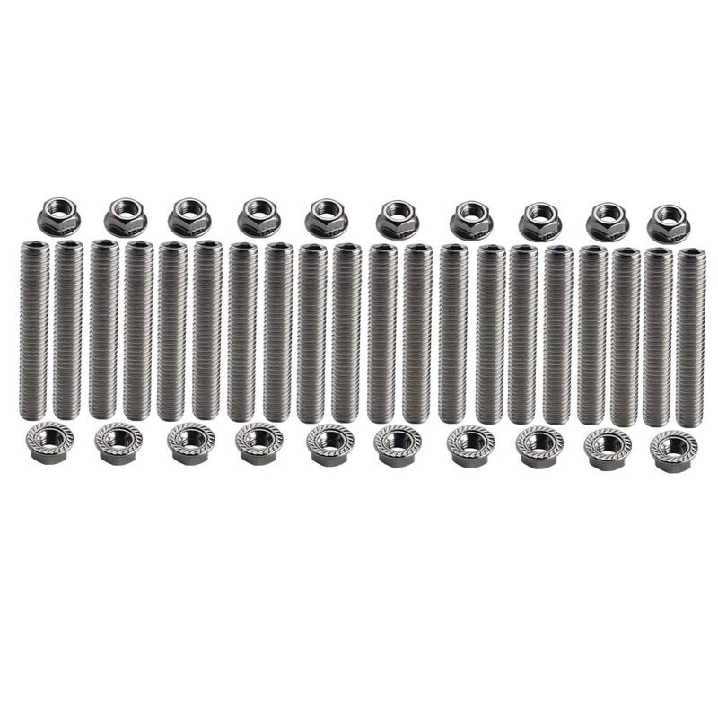 Dewhel 20 pcs stainless exhaust manifold stud kit manifolds Super Duty for Ford 68 Liter V10