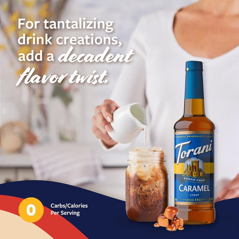 Torani Sugar Free Caramel Syrup with Pump - 25.4 Fl Oz - Image 4