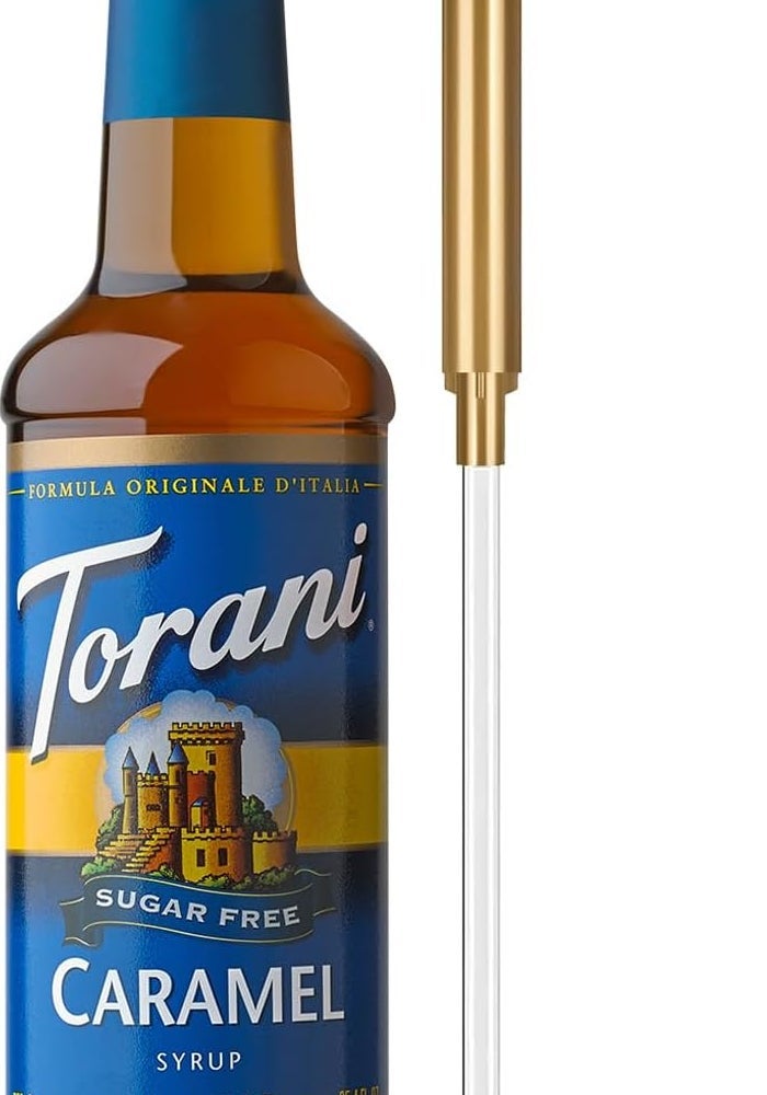 Torani Sugar Free Caramel Syrup with Pump - 25.4 Fl Oz - Image 1