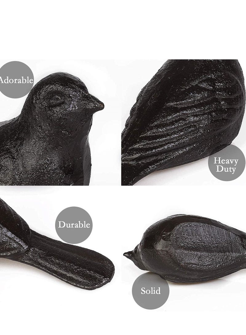 Y&D Door Stop Floor Decorative, Cast Iron Cute Bird StoppersWedge Heavy Duty Doorstop to Keep Open for Home Office Commercial Industrial, 1pc Dark Brown  - Image 3