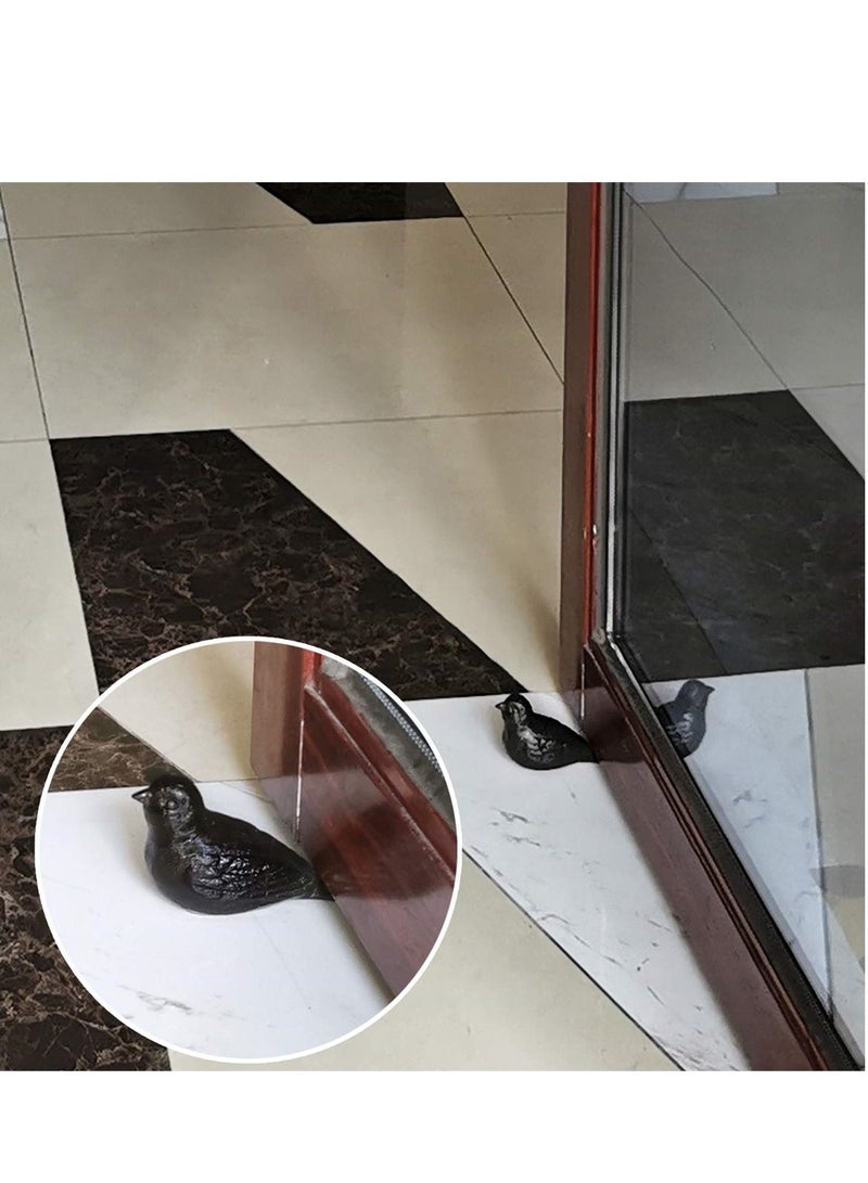 Door Stop Floor Decorative, Cast Iron Cute Bird StoppersWedge Heavy Duty Doorstop to Keep Open for Home Office Commercial Industrial, 1pc Dark Brown