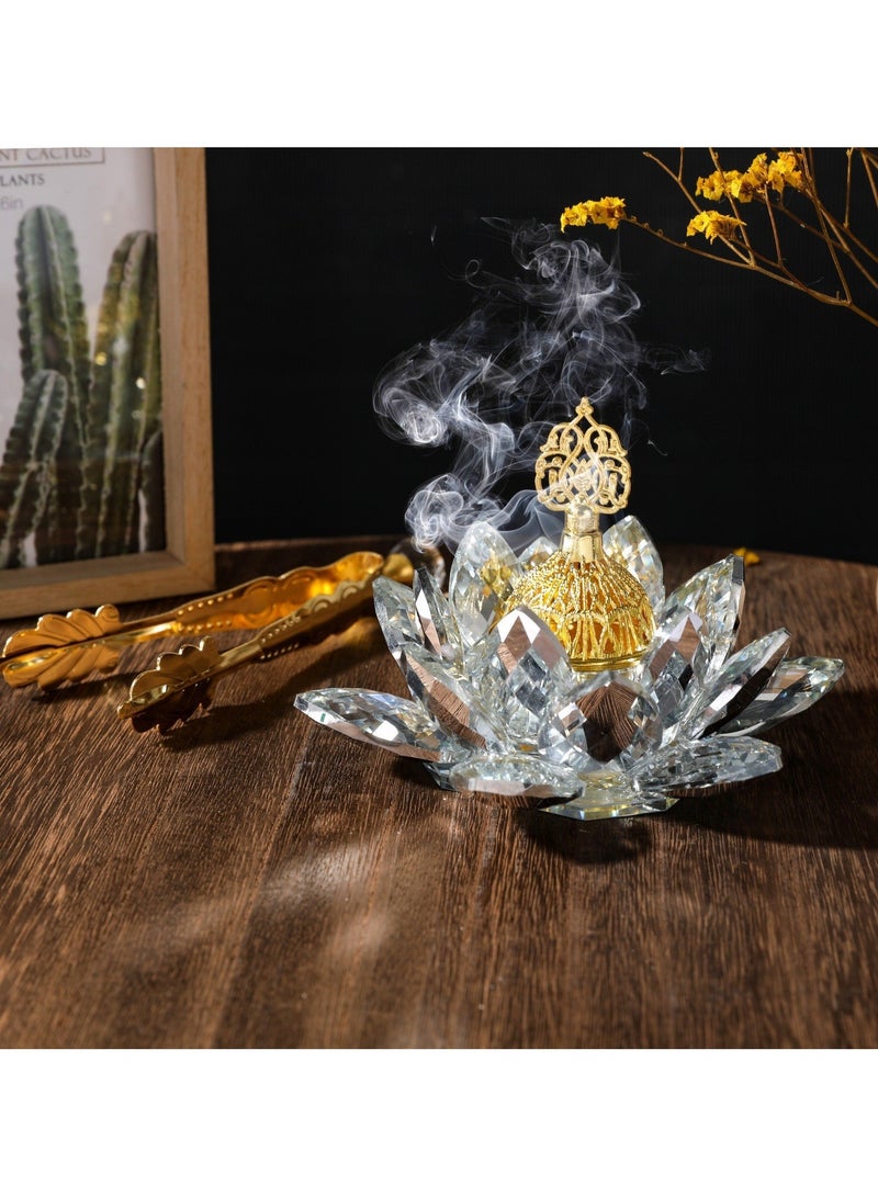 general Crystal Lotus Aromatherapy Stove Arabic Incense Insert Middle Eastern Home Decoration Atmosphere Ornament Candle Holder  - Image 1