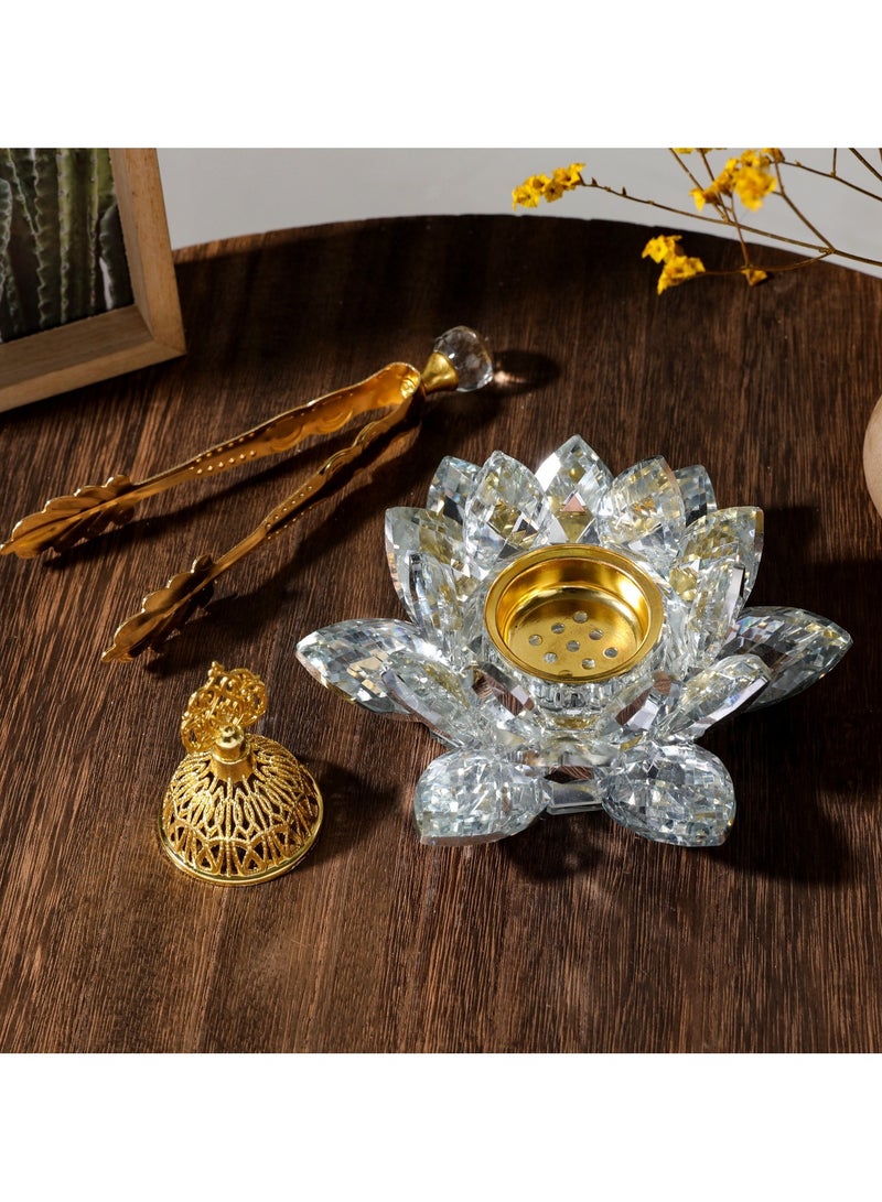 general Crystal Lotus Aromatherapy Stove Arabic Incense Insert Middle Eastern Home Decoration Atmosphere Ornament Candle Holder  - Image 2