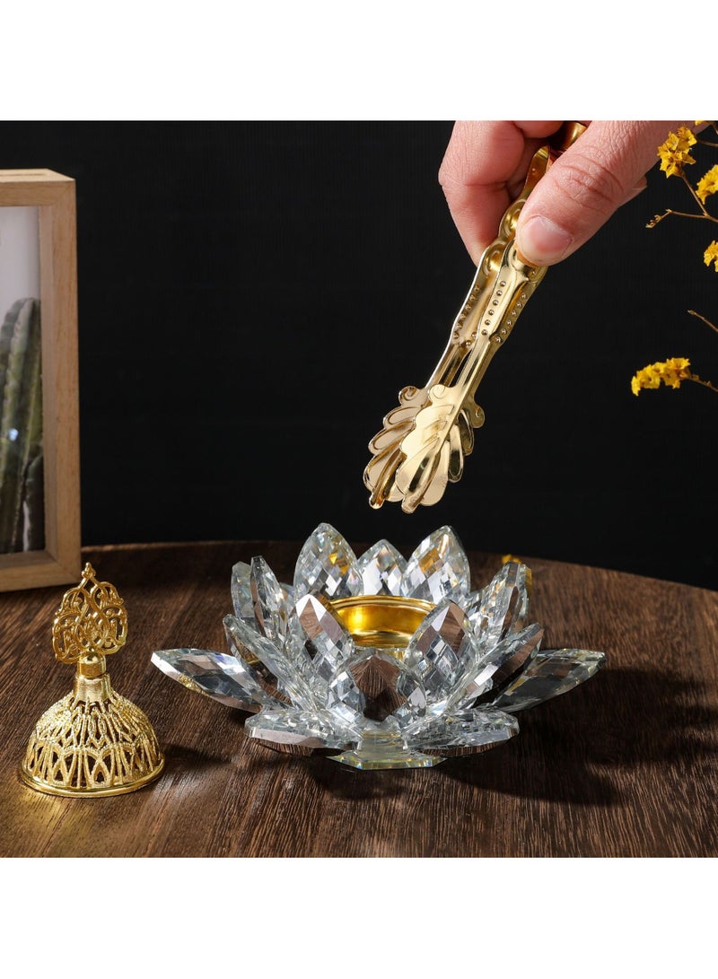 general Crystal Lotus Aromatherapy Stove Arabic Incense Insert Middle Eastern Home Decoration Atmosphere Ornament Candle Holder  - Image 3