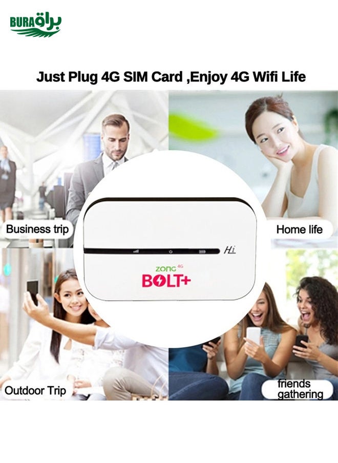 BURAQ - E5576S 4G LTE Router No Lock Card WiFi Support Malay MOD Mobile Router For Europe Asia Africa(White) - Image 1