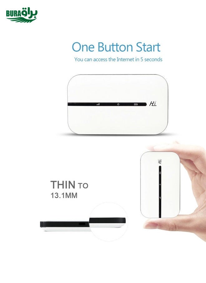 BURAQ - E5576S 4G LTE Router No Lock Card WiFi Support Malay MOD Mobile Router For Europe Asia Africa(White) - Image 1