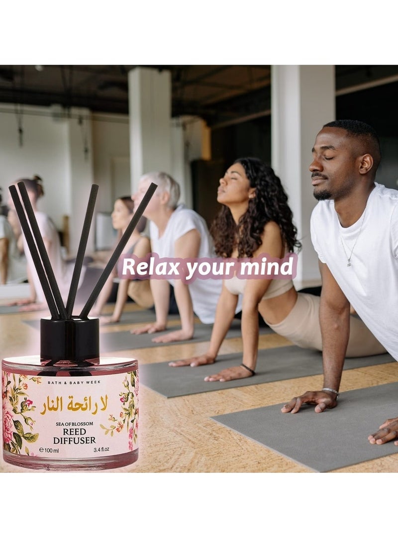 SänHahn 100ml Reed Diffuser Set : Rose & Jasmine Blended Fragrance Diffuser Air Fresheners Long-Lasting Aromatherapy Diffusers for Home Bedroom Bathroom Office Decor (10% Conc) - Image 4