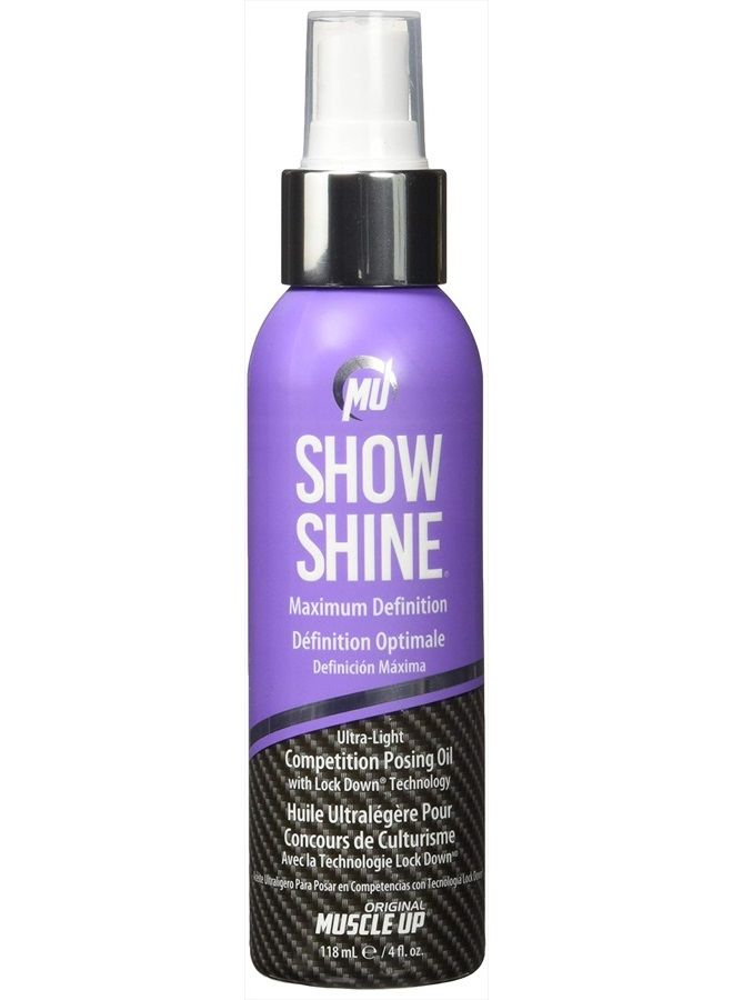 PRO TAN , Show Shine, Maximum Definition Ultra-Light Posing Oil, Stage Oil, Fitness Event, Modeling, Photoshoot, 4 oz. - Image 1