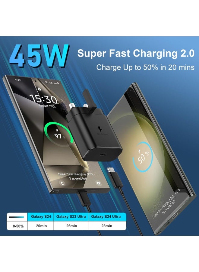45W USB-C Super Fast Charger, Type-C PD Wall Charger Adapter Compatible with Samsung Galaxy S24/S23 Ultra, iPhone 15 Pro Max, MacBook, iPad Pro, Pixel, USB C Power Adapter with Smart Charging - Image 4