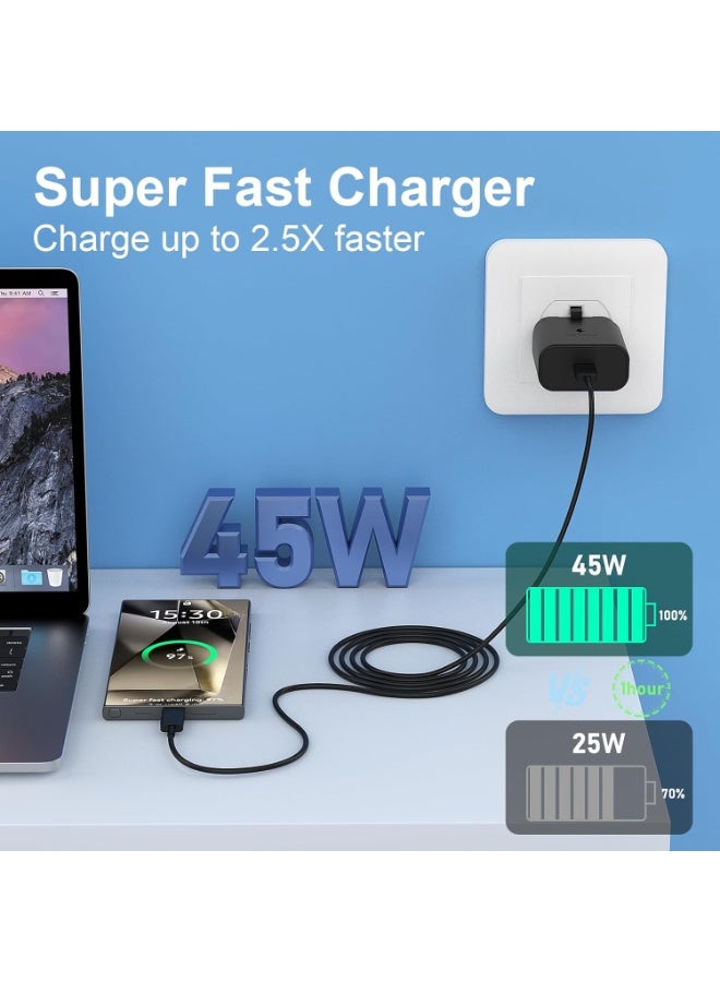 45W USB-C Super Fast Charger, Type-C PD Wall Charger Adapter Compatible with Samsung Galaxy S24/S23 Ultra, iPhone 15 Pro Max, MacBook, iPad Pro, Pixel, USB C Power Adapter with Smart Charging - Image 5