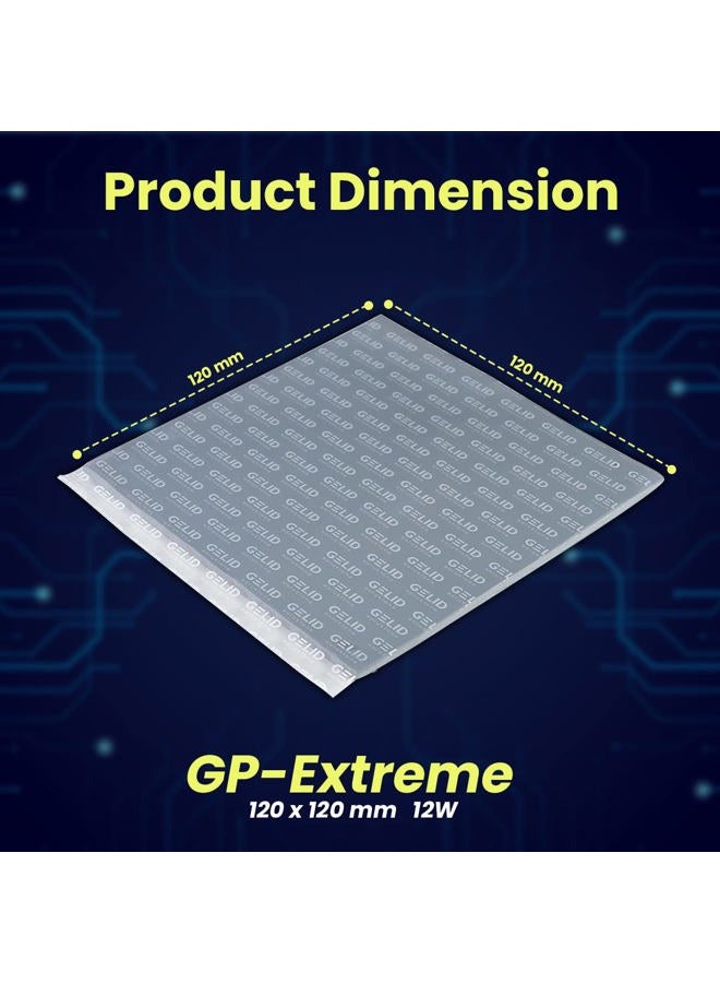 Gelid Solutions GP-Extreme 12W-Thermal Pad 120x120x1.5mm. Excellent Heat Conduction, Ideal Gap Filler. Easy Installation. - Image 2