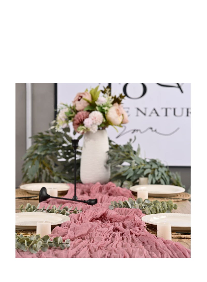 NIBEMINENT Cheesecloth Table Runner, Wedding Decorations Vintage Centerpieces Cloth, Fabric Boho for Party Bridal Shower Birthday - Image 4