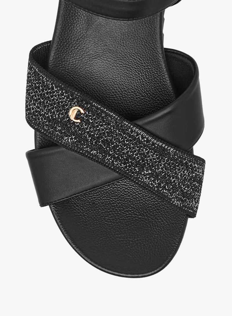Le Confort Women Textured Cross Strap Sandals with Buckle Closure - Image 3