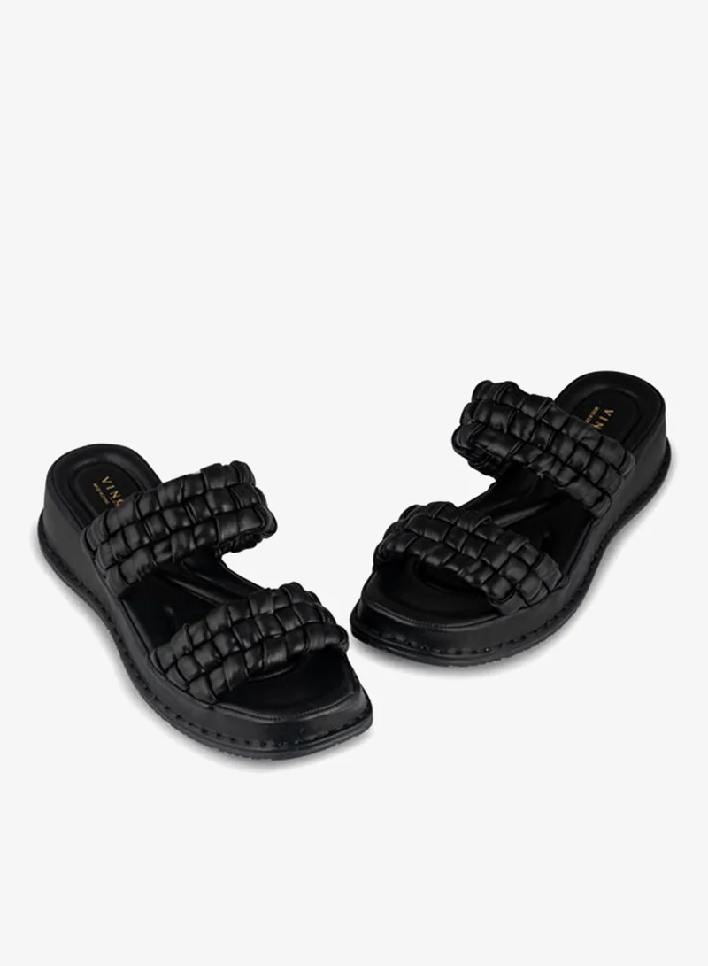 Vincci Black Women Multi Strap Wedge Sandals for Women | Best Price UAE