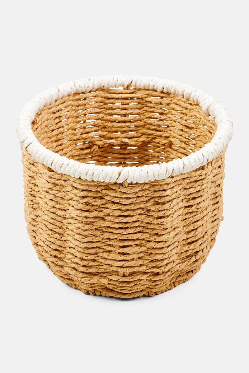 Muy Mucho Round Basket 15 H x 20 Dia cm, Tan  - Image 2