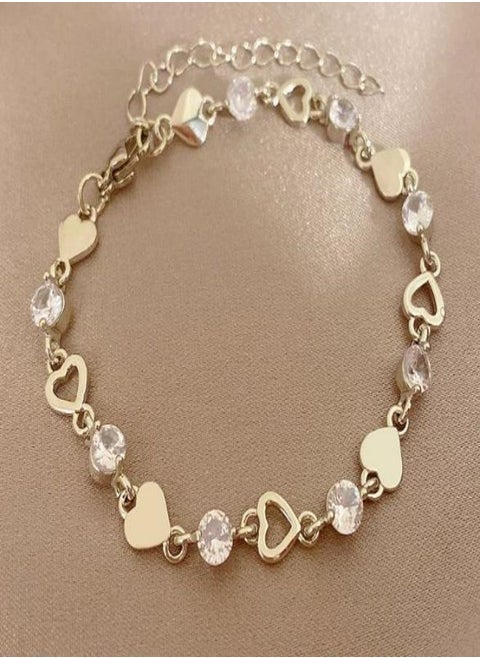Simple Zircon Heart Bracelet