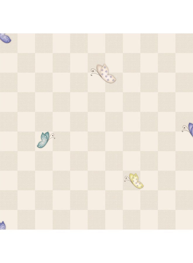 JAMEEL Whimsical Butterfly Checkered Wallpaper - Pastel Tones And White with Dainty Butterflies - Sweet Wall Decor for Baby Girls' Rooms  - Image 1