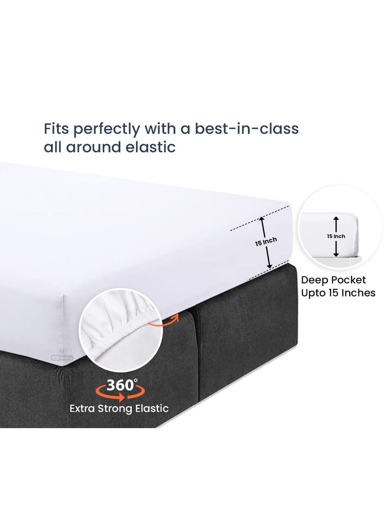 SGI bedding SGI 500 TC 100% Egyptian Cotton Bed Sheets  Luxurious Soft for Premium Hotel Quality 4Pc Sheet Set - 1 Fitted Sheet  1 Flat Sheet & 2 Pillowcase 15"" inch Deep Pocket (RV King  Dark Gray Solid)  - Image 5