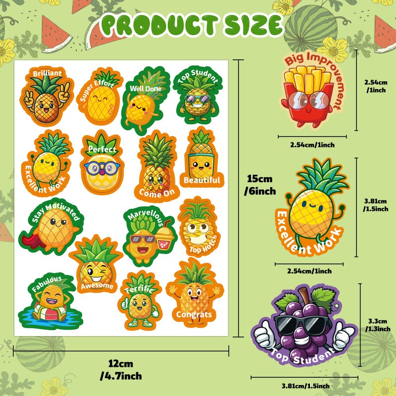Kalysky Scratch and Sniff Stickers, 360 PCS Reusable Smelly Stickers for Kids, 24 Sheets 12 Different Fruit Food Scents, Non-Toxic Reward Scented Sticker for Kids Classroom Teachers - Image 5