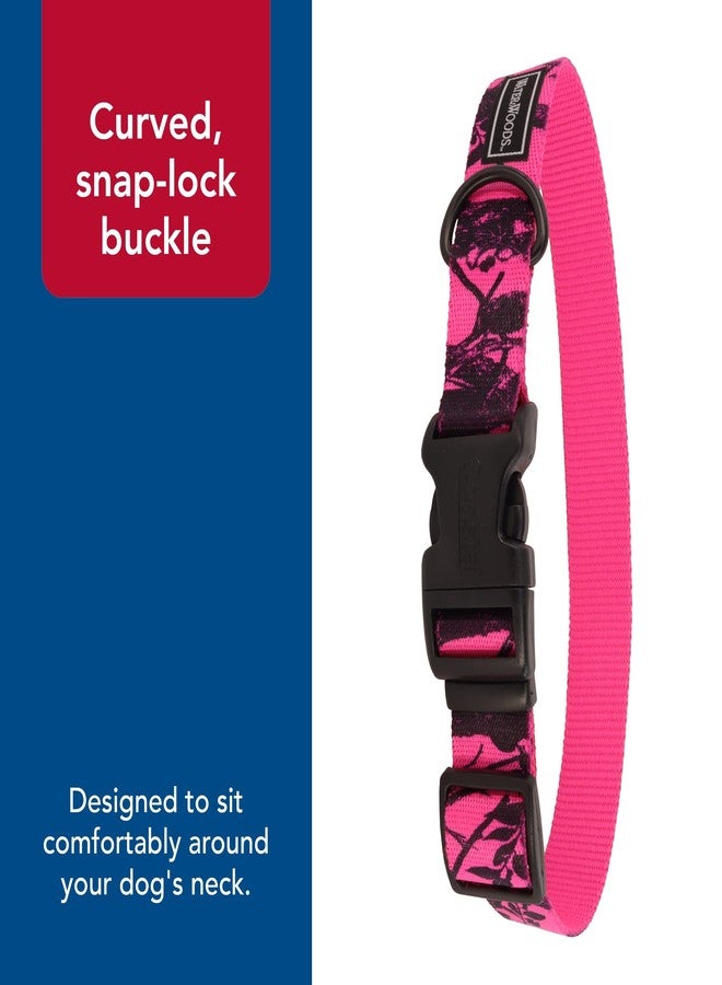Coastal Pet - Water & Woods Blaze Adjustable Patterned Dog Collar by Coastal Pet - Durable Snap-Lock Buckle - Highly Visible with Forest Silhouette Pattern - Neon Pink Tree, Medium - 1" x 14"-20" - Image 5