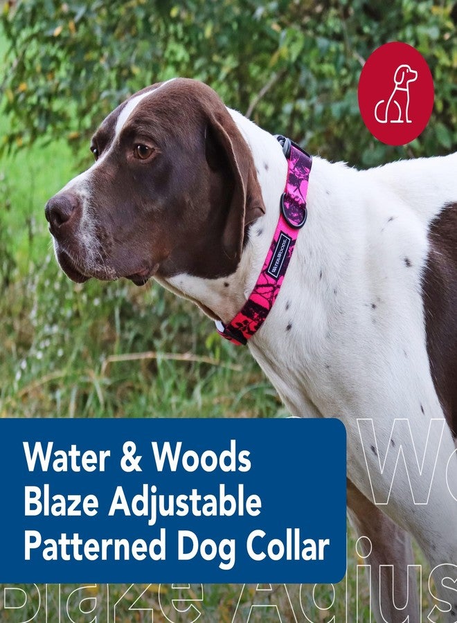 Coastal Pet - Water & Woods Blaze Adjustable Patterned Dog Collar by Coastal Pet - Durable Snap-Lock Buckle - Highly Visible with Forest Silhouette Pattern - Neon Pink Tree, Medium - 1" x 14"-20" - Image 2