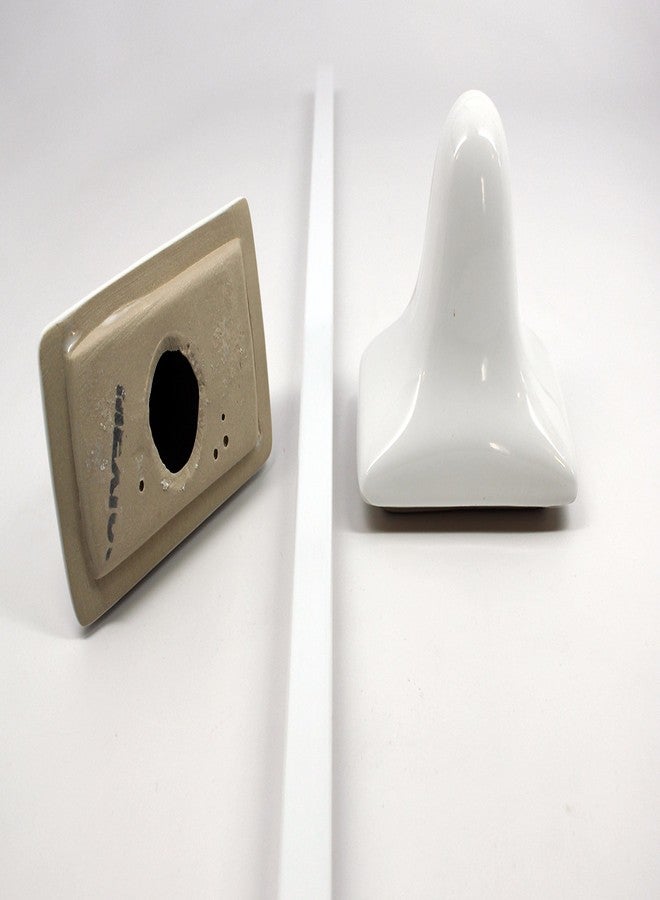 Vogue Eyewear Bath Accessories 24" White Ceramic Towel Bar - Not for Flat Surface Installation - Image 4