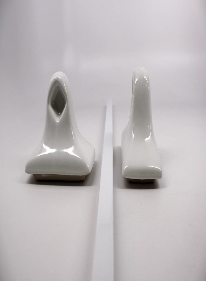 Vogue Eyewear Bath Accessories 24" White Ceramic Towel Bar - Not for Flat Surface Installation - Image 3