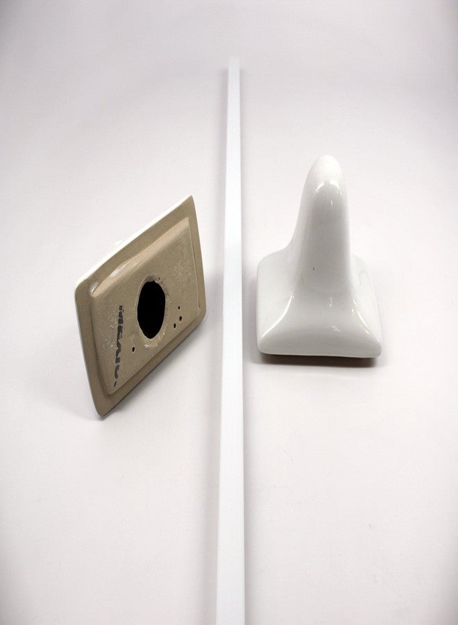 Vogue Eyewear Bath Accessories 24" White Ceramic Towel Bar - Not for Flat Surface Installation - Image 5