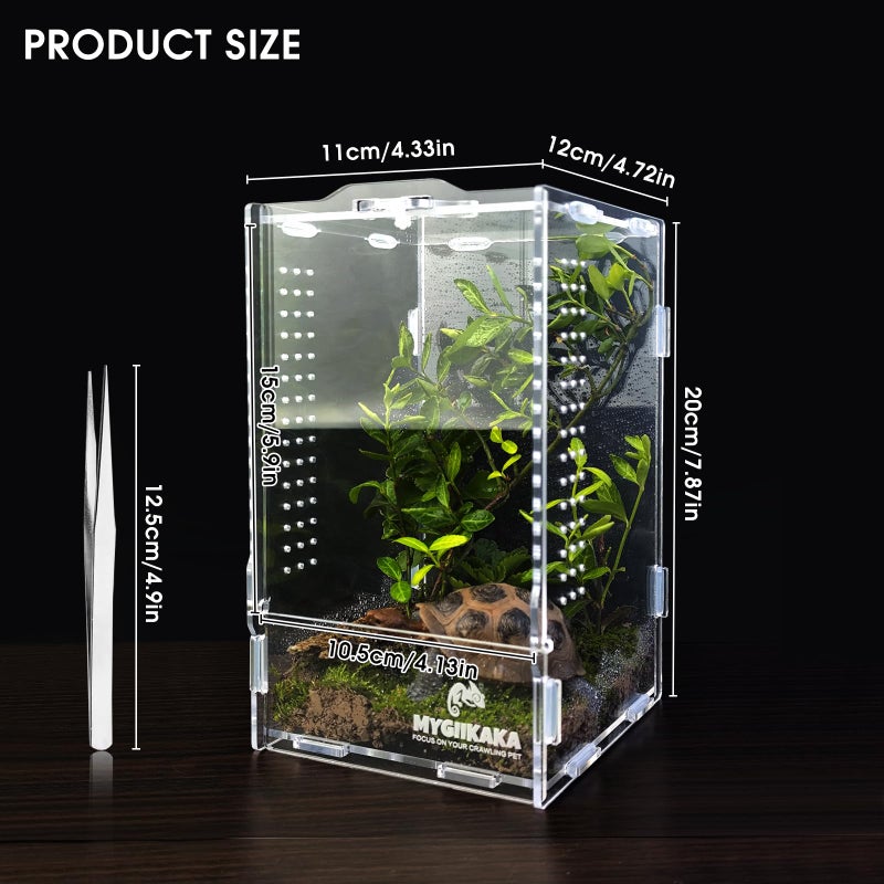 MYGIIKAKA Acrylic Jumping Spider Habitat, Insect Terrarium, Bug Enclosure, Praying Mantis Habitat, Frog Enclosure - Image 2