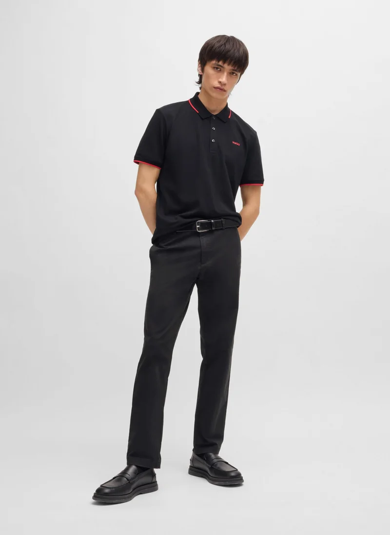 HUGO Slim-fit chinos in stretch-cotton gabardine