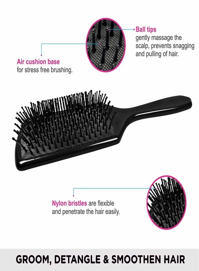 EDO MAC EDOMAC Premium Professional Paddle Hair Brush - Black | For Men & Women (Pack of 3) - Image 4