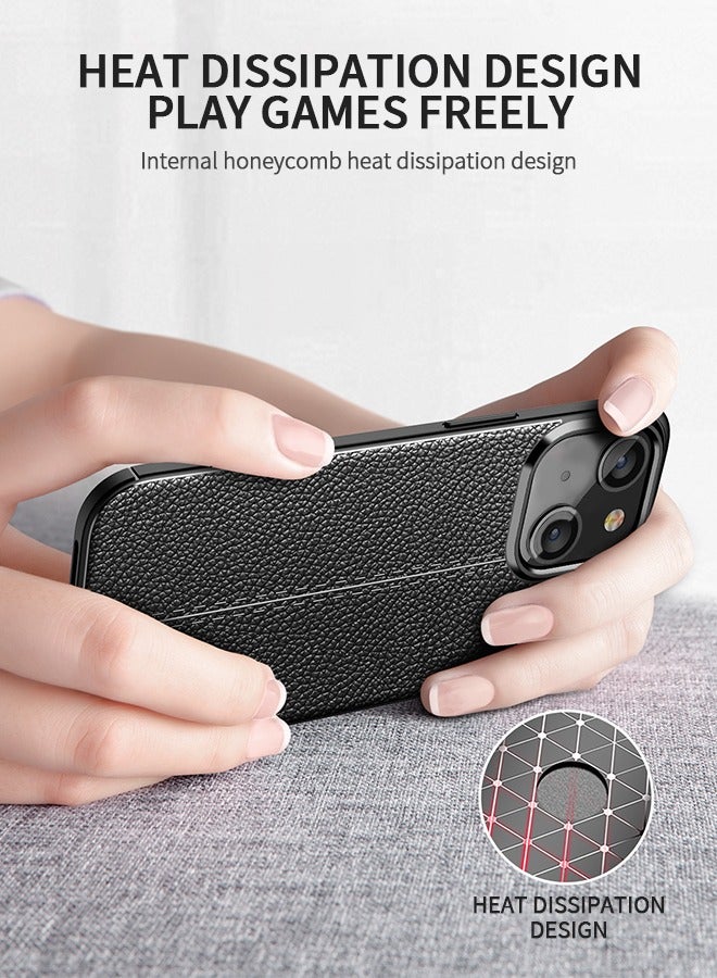GROIC IPhone 14 Case 6.1 Inch, Stylish Slim & Thin Soft Litchi Pattern PU Leather Comfortable Secure Grip Anti-Fingerprint Non-Slip Protective Shock-Absorbing Phone Case - Image 5