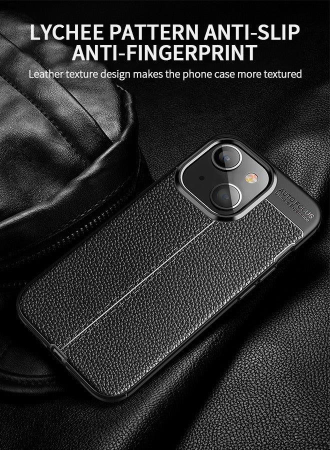 GROIC IPhone 14 Case 6.1 Inch, Stylish Slim & Thin Soft Litchi Pattern PU Leather Comfortable Secure Grip Anti-Fingerprint Non-Slip Protective Shock-Absorbing Phone Case - Image 3