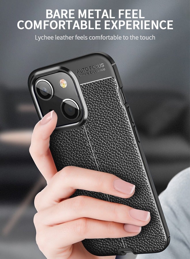 GROIC IPhone 14 Case 6.1 Inch, Stylish Slim & Thin Soft Litchi Pattern PU Leather Comfortable Secure Grip Anti-Fingerprint Non-Slip Protective Shock-Absorbing Phone Case - Image 2