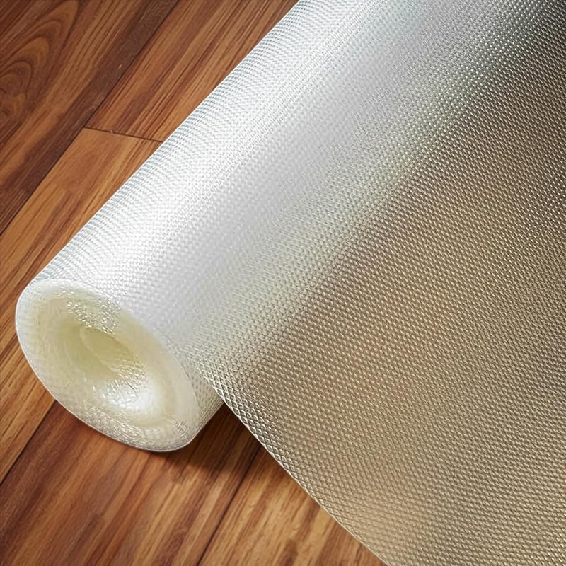 CLAPONE Shelf Liners for Kitchen Shelves/Drawer Mat/Cupboard Liners for Wardrobe/Drawer Mat/Sheets for Shelves/Anti Skid/Drawer Sheet/Sheet Fridge/Table/Washable Anti Slip Mat(White 45cm X 2.5 Meter) - Image 1