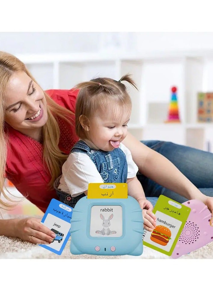 Arabic and English Talking Flash Cards Words Learning Toys for Toddlers Letters Speech Therapy Early Education Teaching 112 Pcs Cards 224 Words Machine,  - Image 5