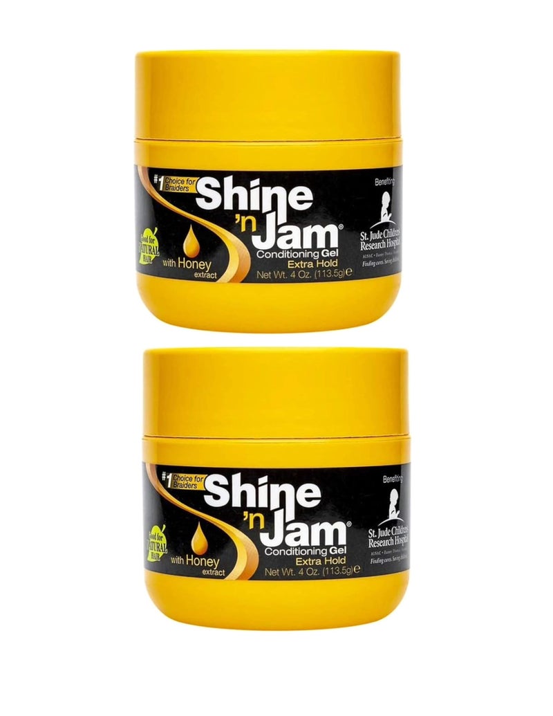 Shine 'n Jam Shine N Jam Conditioning Gel Extra Hold 4 Ounce (2 Pack) - Image 1